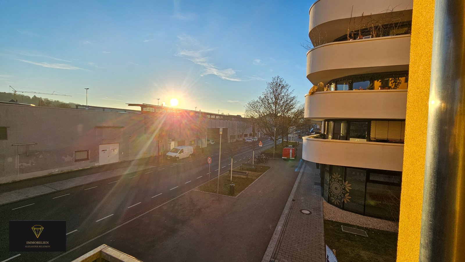 Aussicht vom Balkon im ersten Stock